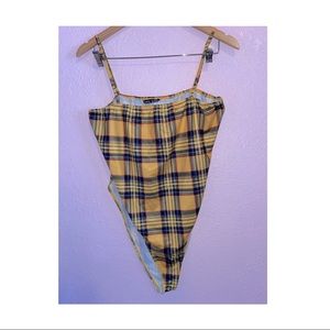 SHEIN Tartan Cami Bodysuit